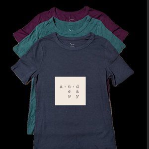 A New Day - 3 T-shirts - M Seafoam Green, Dark Gray and Eggplant